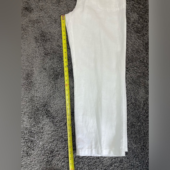 Liz Claiborne white Linen & cotton mid rise straight leg classic pants women’s L - Picture 12 of 17